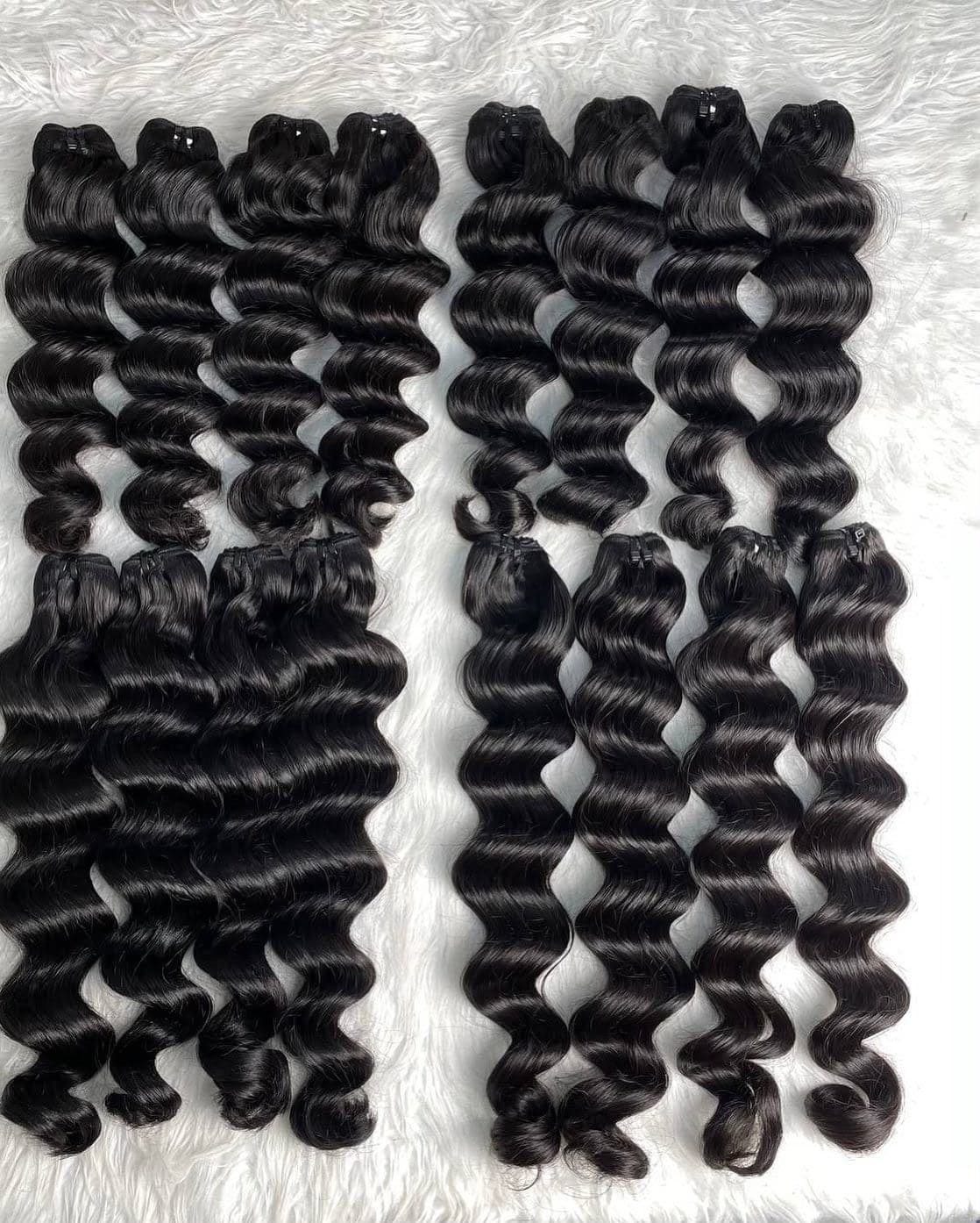 Mèches loose wave alignées